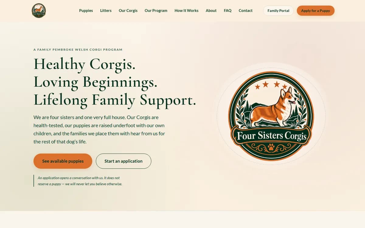 Four Sisters Corgis home page