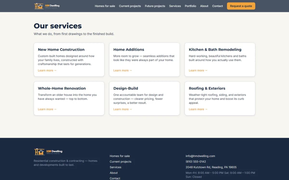 HM Dwelling services page